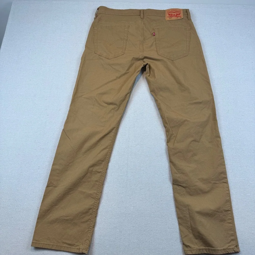 Levi's 34x32 514 Straight Pants Mens Tan Ripstop Cotton Casual Workwear